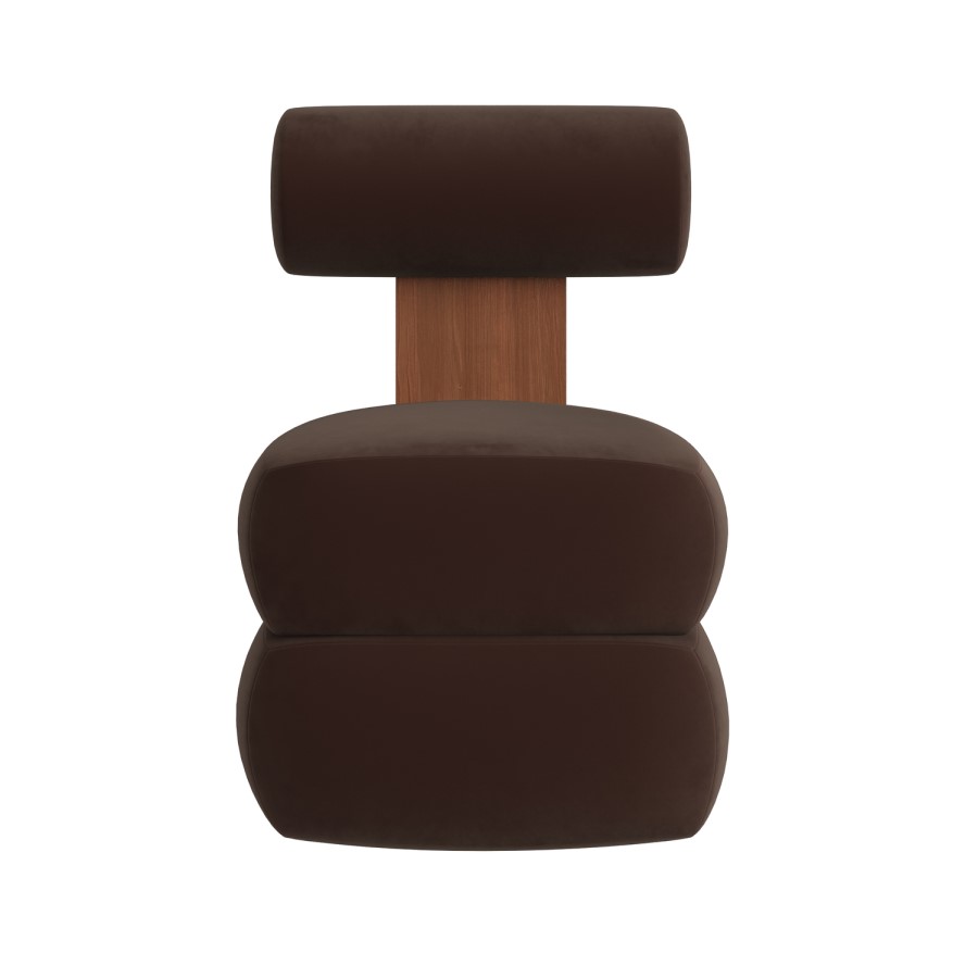 Brown Roll Back Dressing Table Chair - Cleo