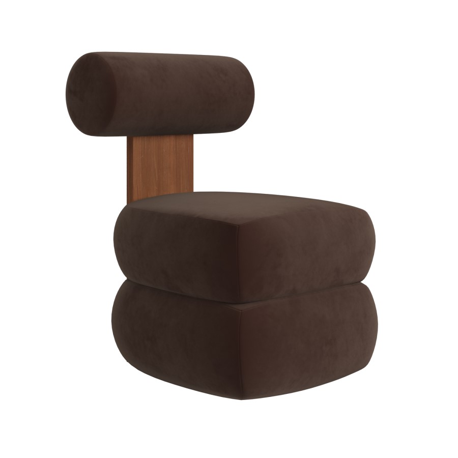 Brown Roll Back Dressing Table Chair - Cleo
