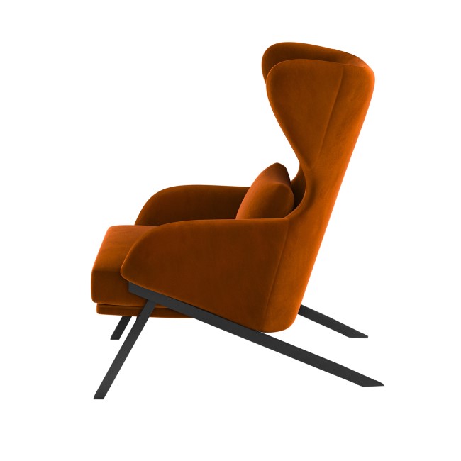 Burnt Orange Velvet Accent Chair - Clarence