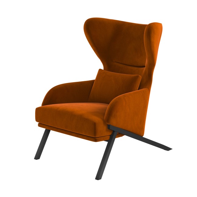 Burnt Orange Velvet Accent Chair - Clarence