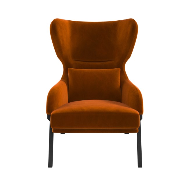 Burnt Orange Velvet Accent Chair - Clarence