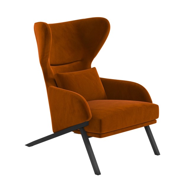 Burnt Orange Velvet Accent Chair - Clarence