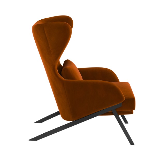 Burnt Orange Velvet Accent Chair - Clarence