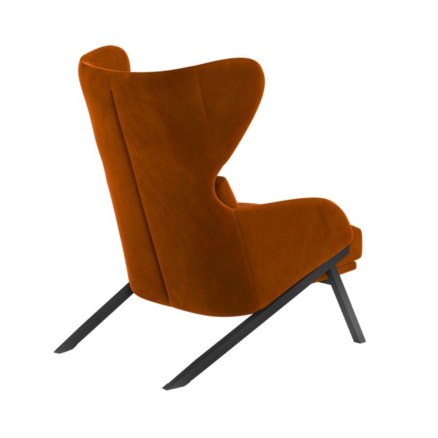 ONLY OPENED - Orange Velvet Accent Chair - Clarence