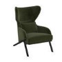 Dark Green Velvet Wingback Accent Chair - Clarence