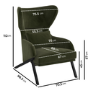 Dark Green Velvet Wingback Accent Chair - Clarence