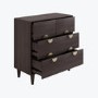Dark Wood Chest of 4 Drawers with Gold Handles - Celeste