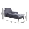 Mid-Century Modern Chaise Lounge Chair in Grey Velvet - Campbell
