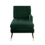 Mid-Century Modern Dark Green Velvet Chaise Lounge - Campbell