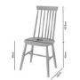 Pair of Grey Wooden Spindle Dining Chairs - Cami