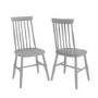 Pair of Grey Wooden Spindle Dining Chairs - Cami