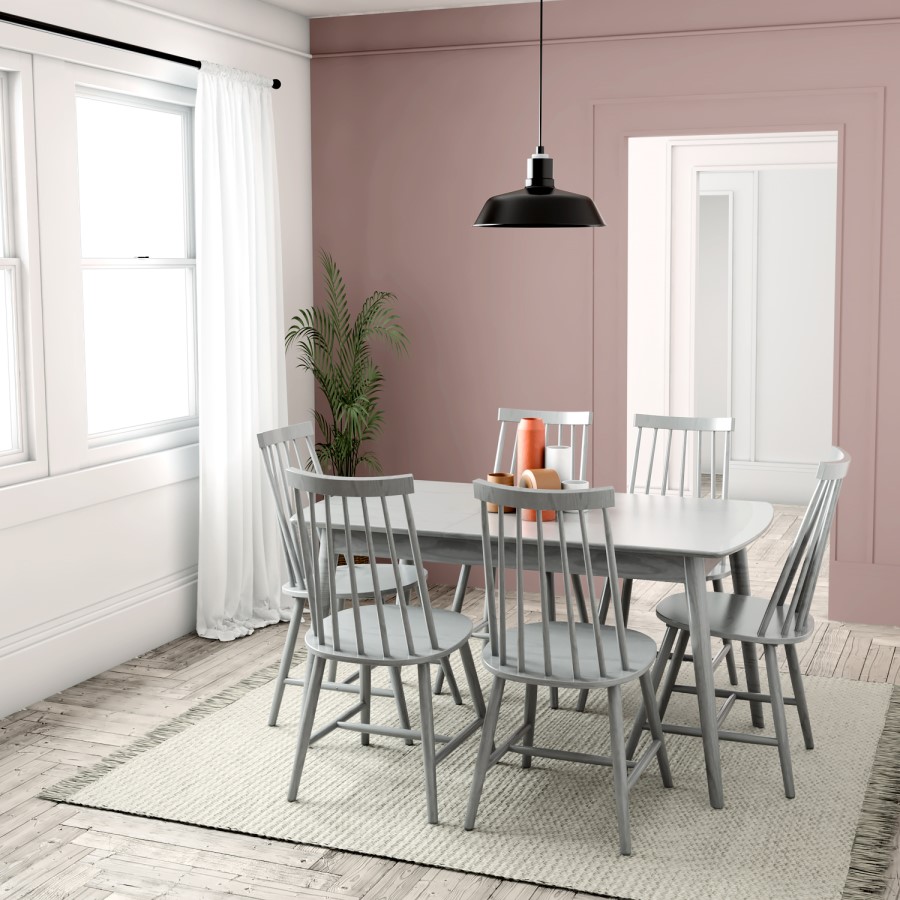 Pair of Grey Wooden Spindle Dining Chairs - Cami