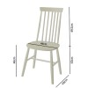 Pair of Solid Wood Dining Chairs in Cream with Spindle Back - Cami