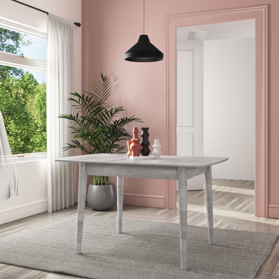 Grey Solid Wood Extendable Dining Table - Seats 4 - Cami