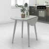 GRADE A2 - Grey Round Drop Leaf Dining Table - Seats 2 - Cami