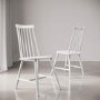 Set of 2 White Solid Wood Spindle Back Dining Chairs - Cami