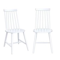 GRADE A1 - White Wooden Spindle Dining Chairs - Set of 2 - Cami