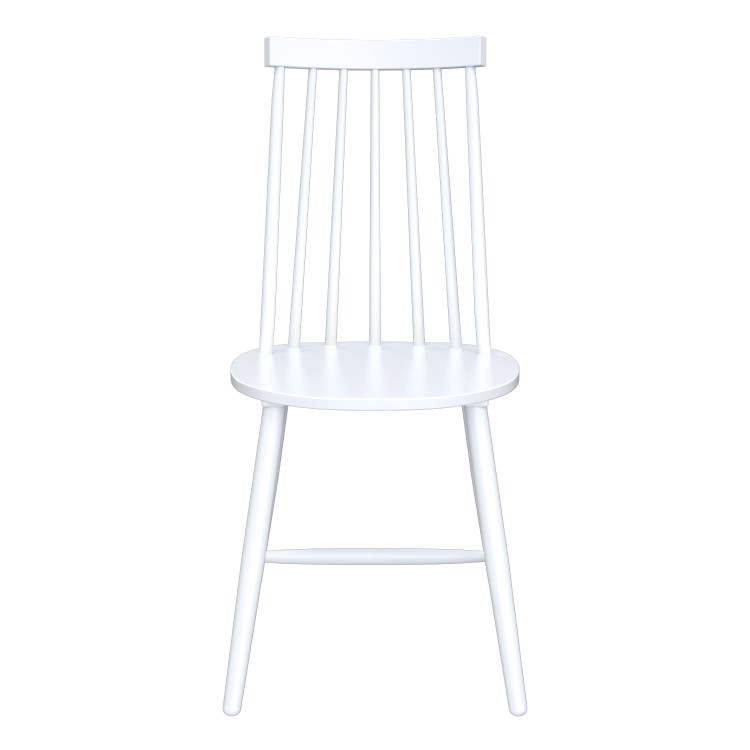 Set of 2 White Wooden Spindle Back Dining Chairs - Cami