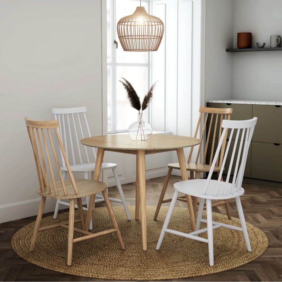 GRADE A1 - White Wooden Spindle Dining Chairs - Set of 2 - Cami