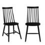 GRADE A1 - Cami Black Wooden Spindle Dining Chairs - Set of 2
