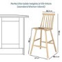 GRADE A1 - Set of 2 Light Oak Wooden Kitchen Stool with Spindle Back - 66cm - Cami