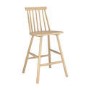 GRADE A1 - Set of 2 Light Oak Wooden Kitchen Stool with Spindle Back - 66cm - Cami