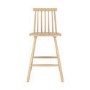 GRADE A1 - Set of 2 Light Oak Wooden Kitchen Stool with Spindle Back - 66cm - Cami