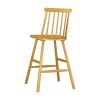 Light Oak Wooden Kitchen Stool with Spindle Back - 66cm - Cami