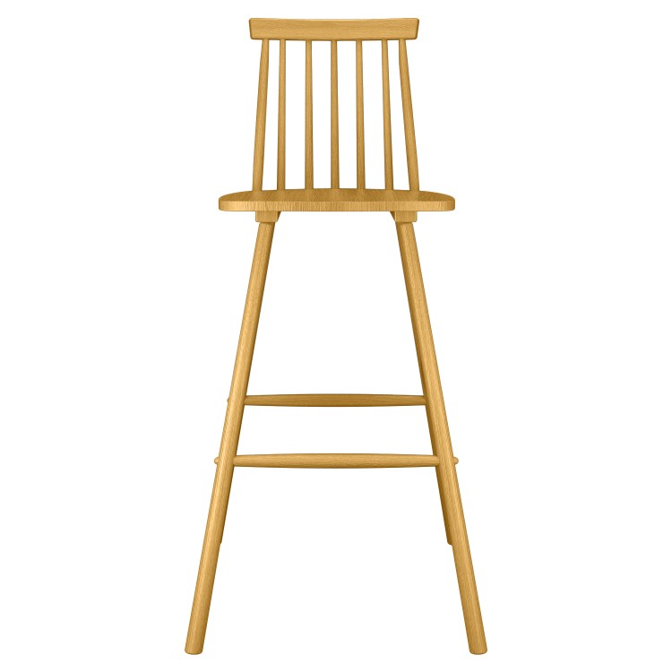 ONLY OPENED - Cami Light Oak Wooden Bar Stool with Spindle Back