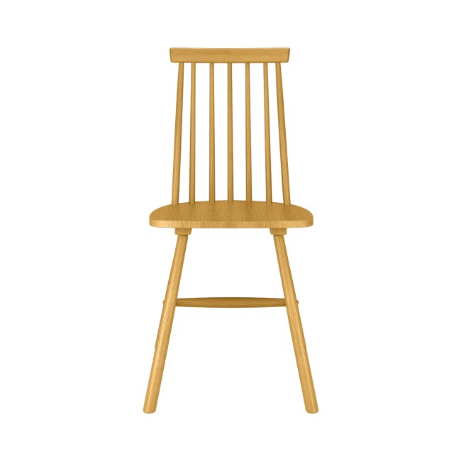 Set of 2 Light Oak Spindle Back Dining Chairs - Cami