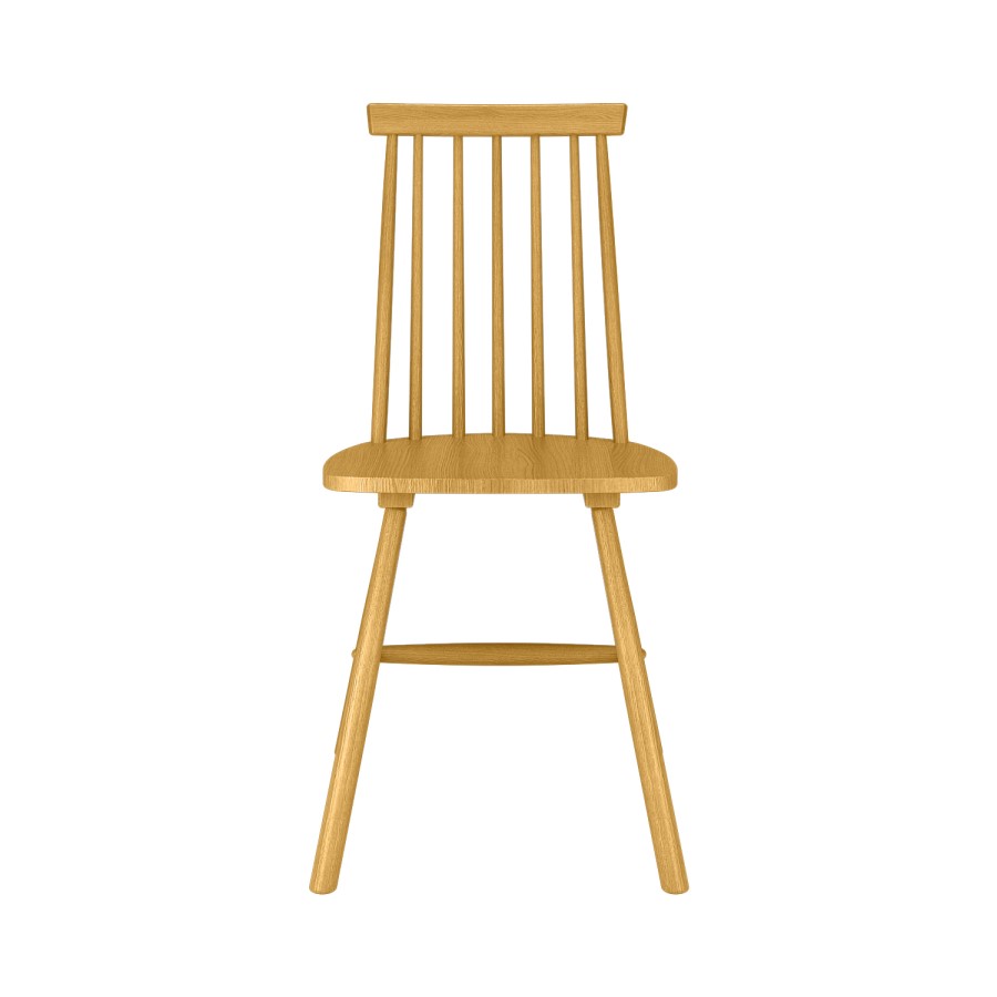 Set of 2 Light Oak Spindle Back Dining Chairs - Cami