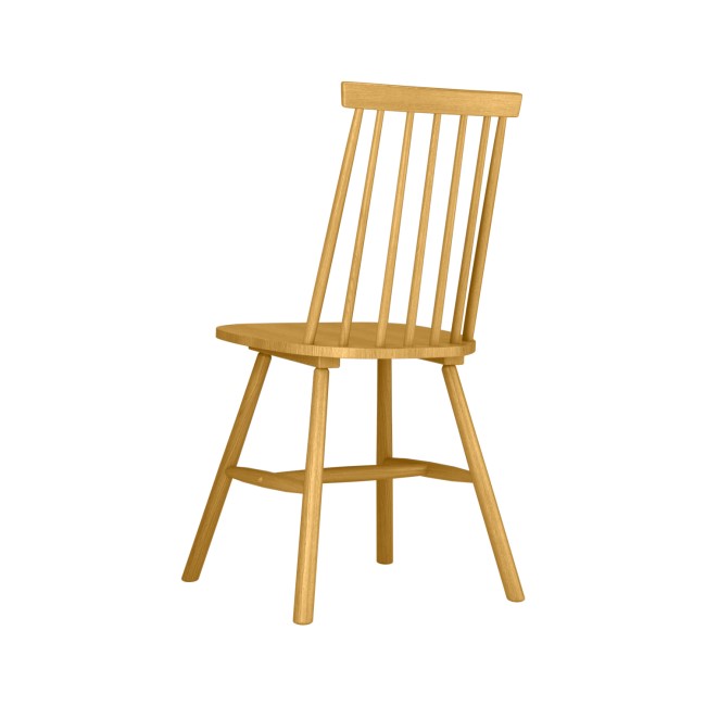 Set of 2 Light Oak Spindle Back Dining Chairs - Cami