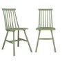 GRADE A1 - Set of 2 Olive Green Wooden Spindle Back Dining Chairs - Cami
