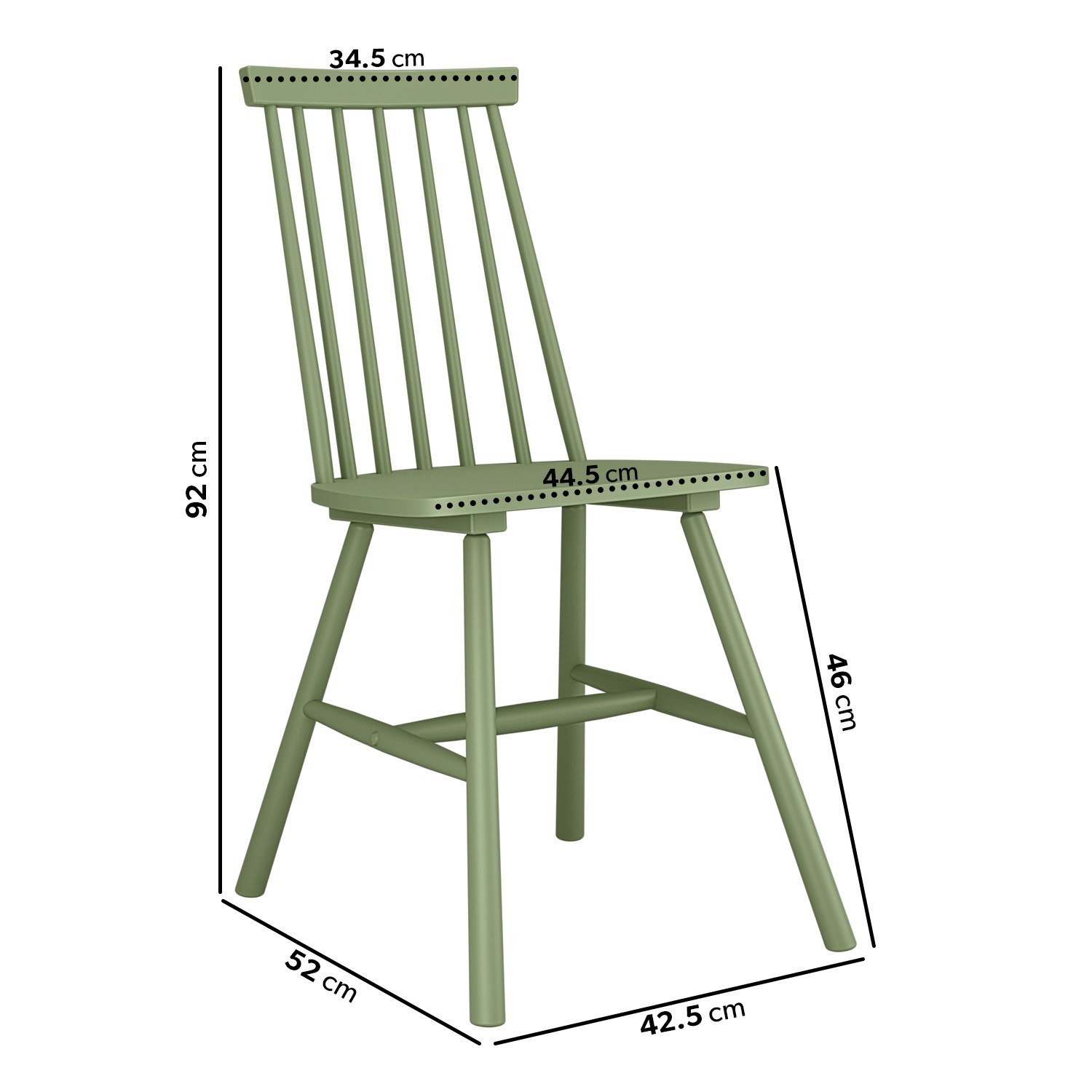 Green best sale spindle chair