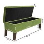 GRADE A1 - Cushioned End-of-Bed Ottoman Storage Bench in Green Velvet - Cameron