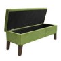 GRADE A1 - Cushioned End-of-Bed Ottoman Storage Bench in Green Velvet - Cameron