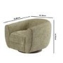 Sage Green Chenille Round Swivel Armchair - Celine