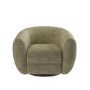 Sage Green Chenille Round Swivel Armchair - Celine