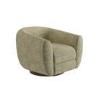 Sage Green Chenille Round Swivel Armchair - Celine