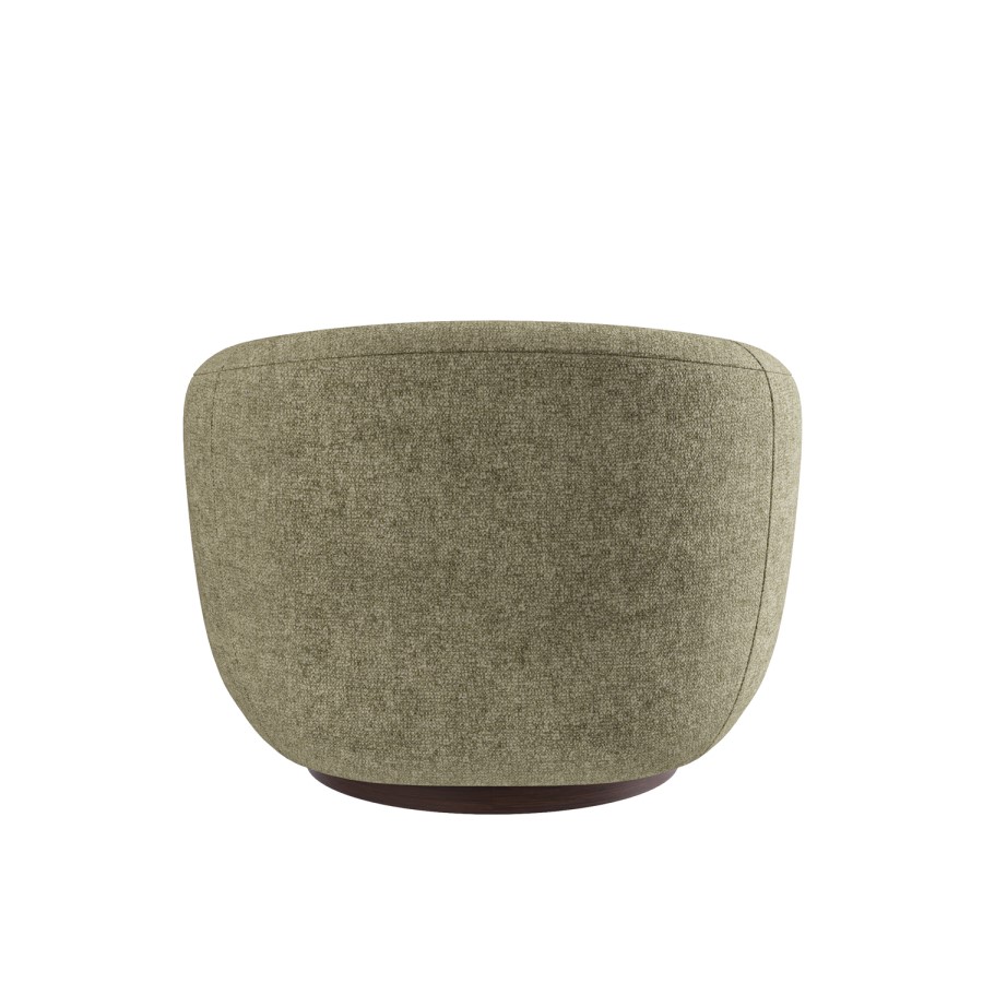 Sage Green Chenille Round Swivel Armchair - Celine