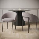 COA001 Set of 2 Taupe Boucle Upholstered Dining Chairs - Cora