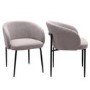 ALMOST PERFECT - Set of 2 Taupe Boucle Upholstered Dining Chairs - Cora