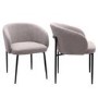 Set of 2 Taupe Boucle Dining Chairs - Cora
