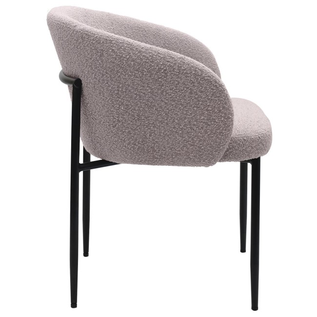 ALMOST PERFECT - Set of 2 Taupe Boucle Upholstered Dining Chairs - Cora