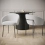 ALMOST PERFECT - Set of 2 White Boucle Upholstered Dining Chairs - Cora