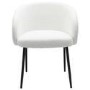 Set of 2 White Boucle Upholstered Dining Chairs - Cora