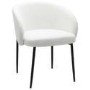 Set of 2 White Boucle Dining Chairs - Cora