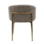ONLY OPENED - Set of 2 Taupe Upholstered Dining Chairs with Brass Legs - Cora