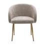 ONLY OPENED - Set of 2 Taupe Upholstered Dining Chairs with Brass Legs - Cora