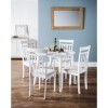 White Round Dining Table with 4 Matching Dining Chairs - Julian Bowen